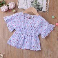 2022 summer striped shirt children clothes t shirt baby girl clothes for 2 6 years heart shaped print children clothes