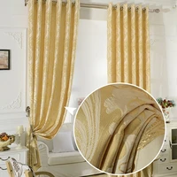 european style gold pico style curtain woven slit out curtain for bedroom ang for living room blackout curtains