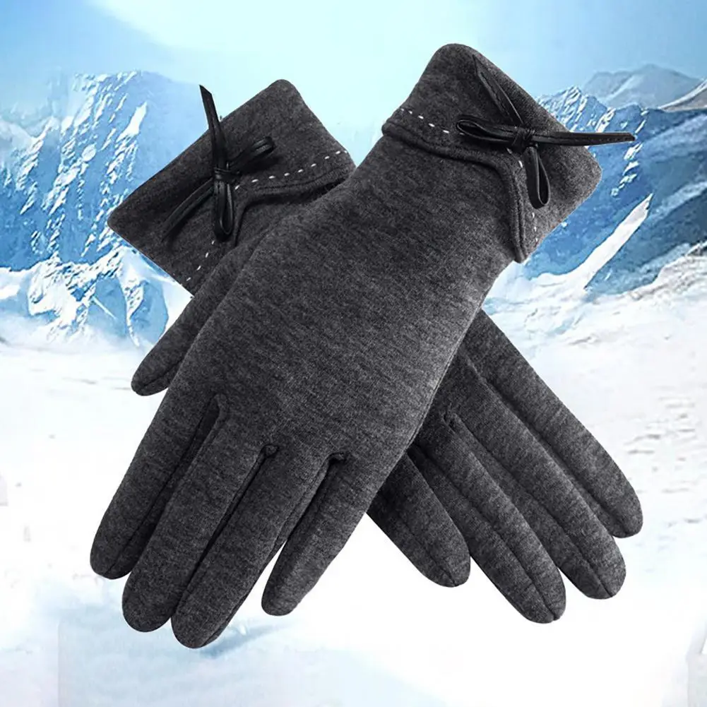 

Knitted Gloves Compact Useful Warm Thermal Flexible Winter Snow Gloves