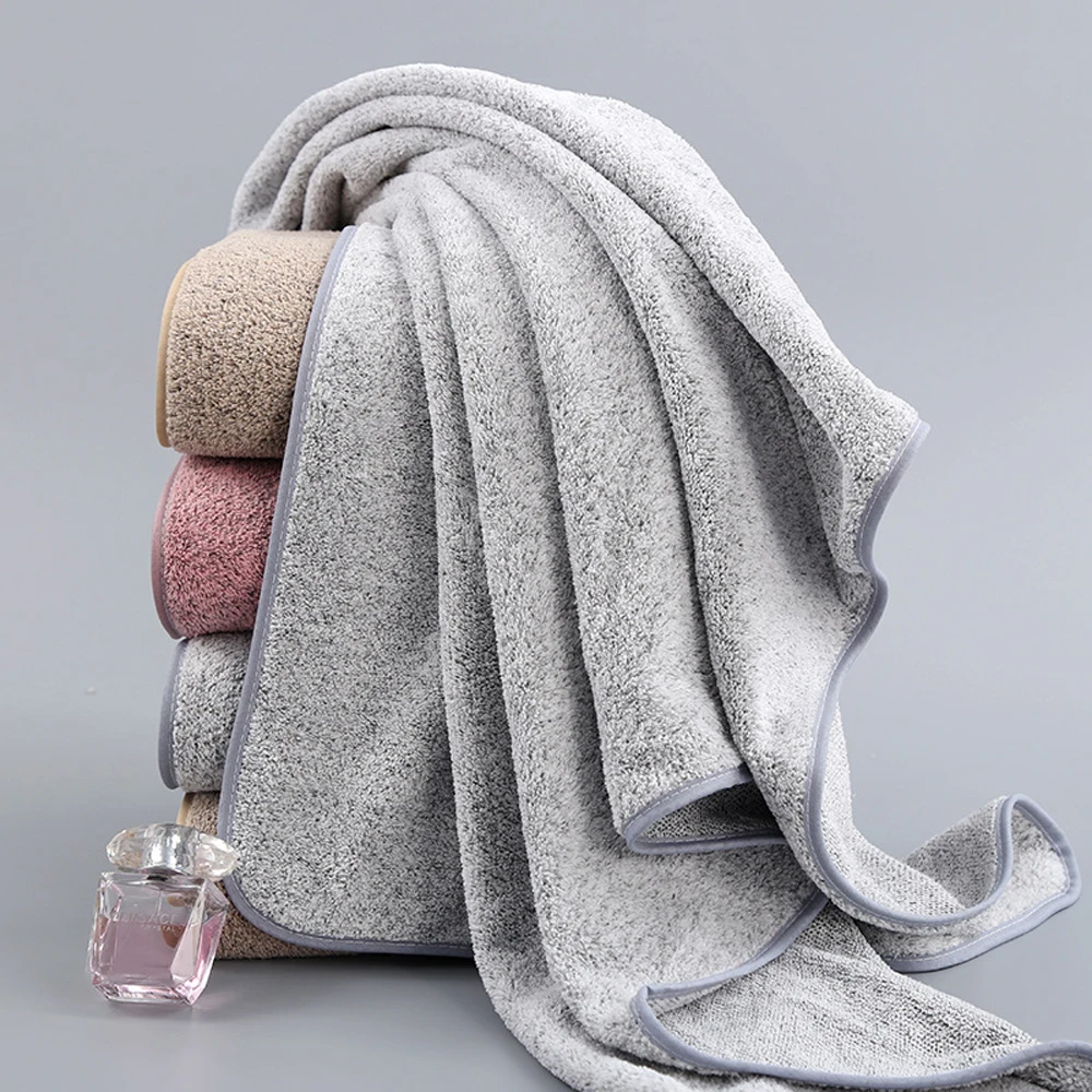 70x140cm Bamboo Charcoal Coral Velvet Fiber Bath Towel Adult Quick-drying Soft Absorbent Solid Color Household Bathroom | Дом и сад