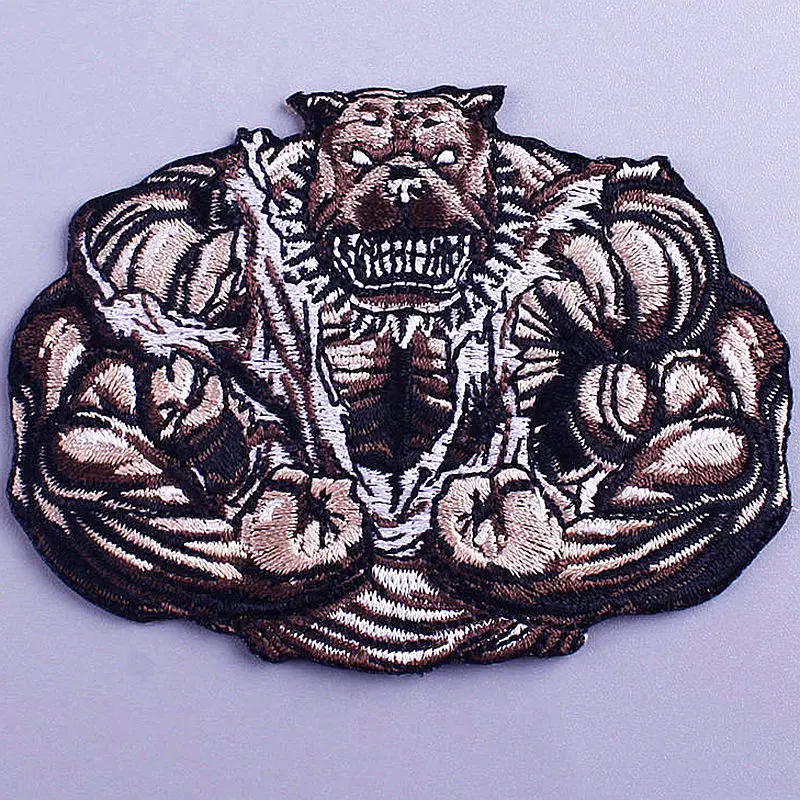 

Нашивки для бодибилдинга для мышечной собаки, нашивки в полоску с животными, вышитые нашивки для одежды, наклейки, значки, «сделай сам», наши...