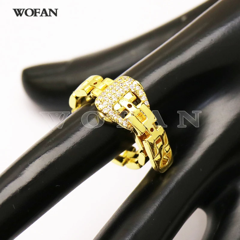 

10 Pcs New design Belt shape rings Zircon rings Open rings jewelry Rings jewelry rings Gold color rings women Rings51339