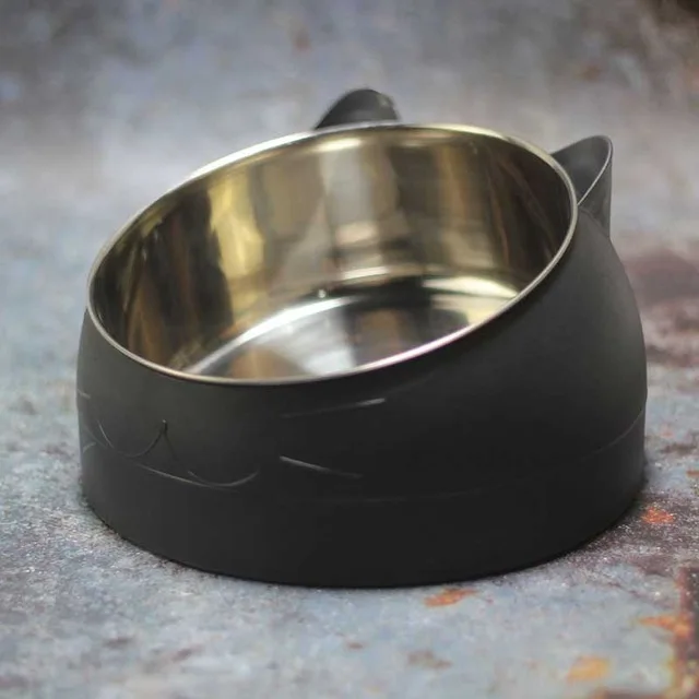 Миски для собак и кошек на 15 градусов милые чаши из нержавеющей стали кормления