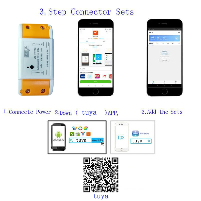 Sleeplion 85 В постоянного тока ~ 240V 10A высокое Мощность Беспроводной APP Wi-Fi релейный