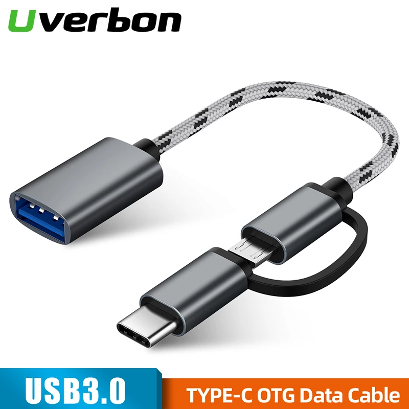 2 в 1 кабель USB 3 0 OTG Type C Micro для адаптер синхронизации данных Samsung Xiaomi Huawei Type-C
