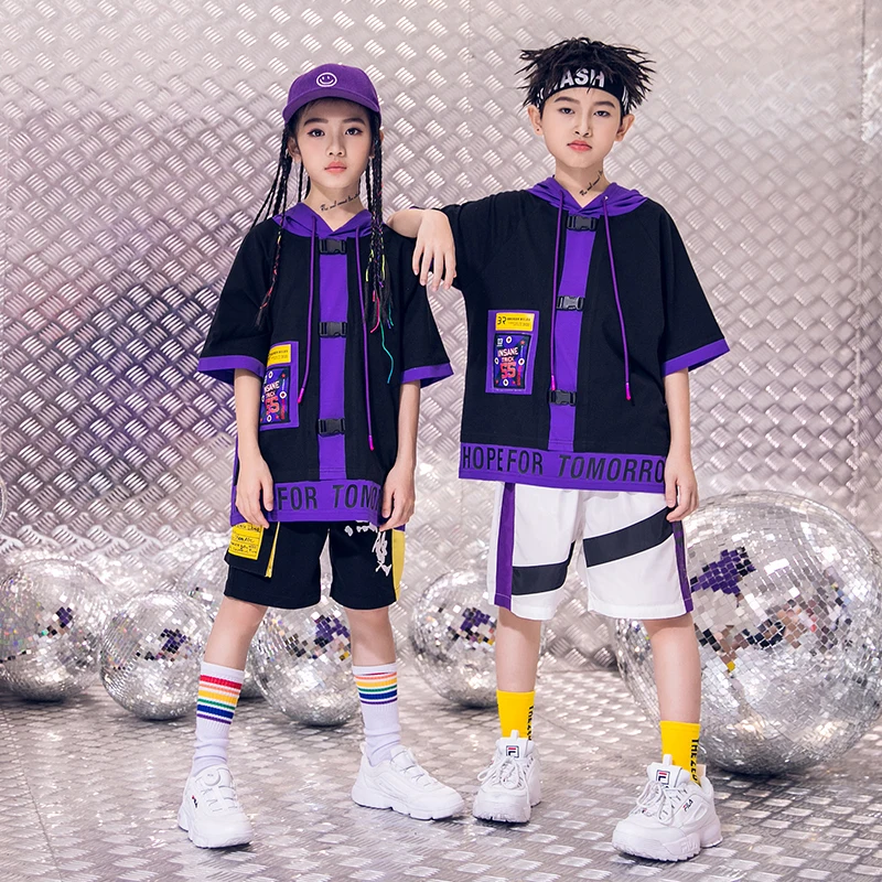 Детские танцевальные костюмы в стиле хип-хоп для мальчиков свободная толстовка с