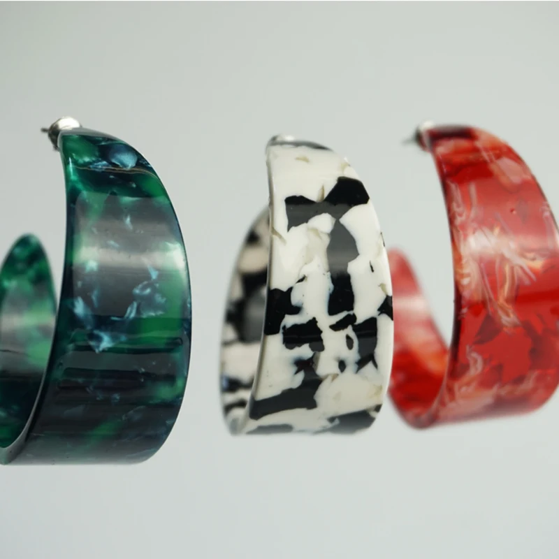 M &amp G винтажные большие красные серьги-кольца для женщин зеленые черные