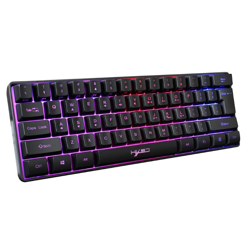 HXSJ V700 61-клавишная игровая RGB-клавиатура с комбинациями клавиш быстрого доступа