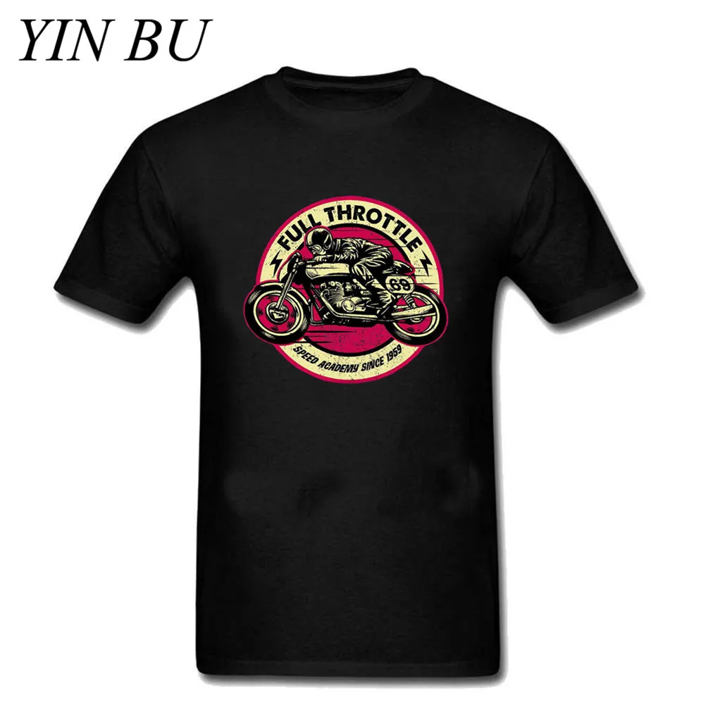 Модная футболка мужская мотоциклетная с рисунком гонщик Мужская s кафе Homme черная