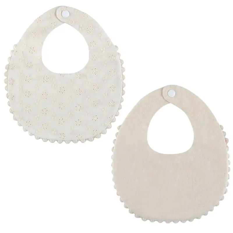 

Baby Girls Bibs Newborn Embroidery Floral Princess Cotton Bandana Bibs Feeding Saliva Towel