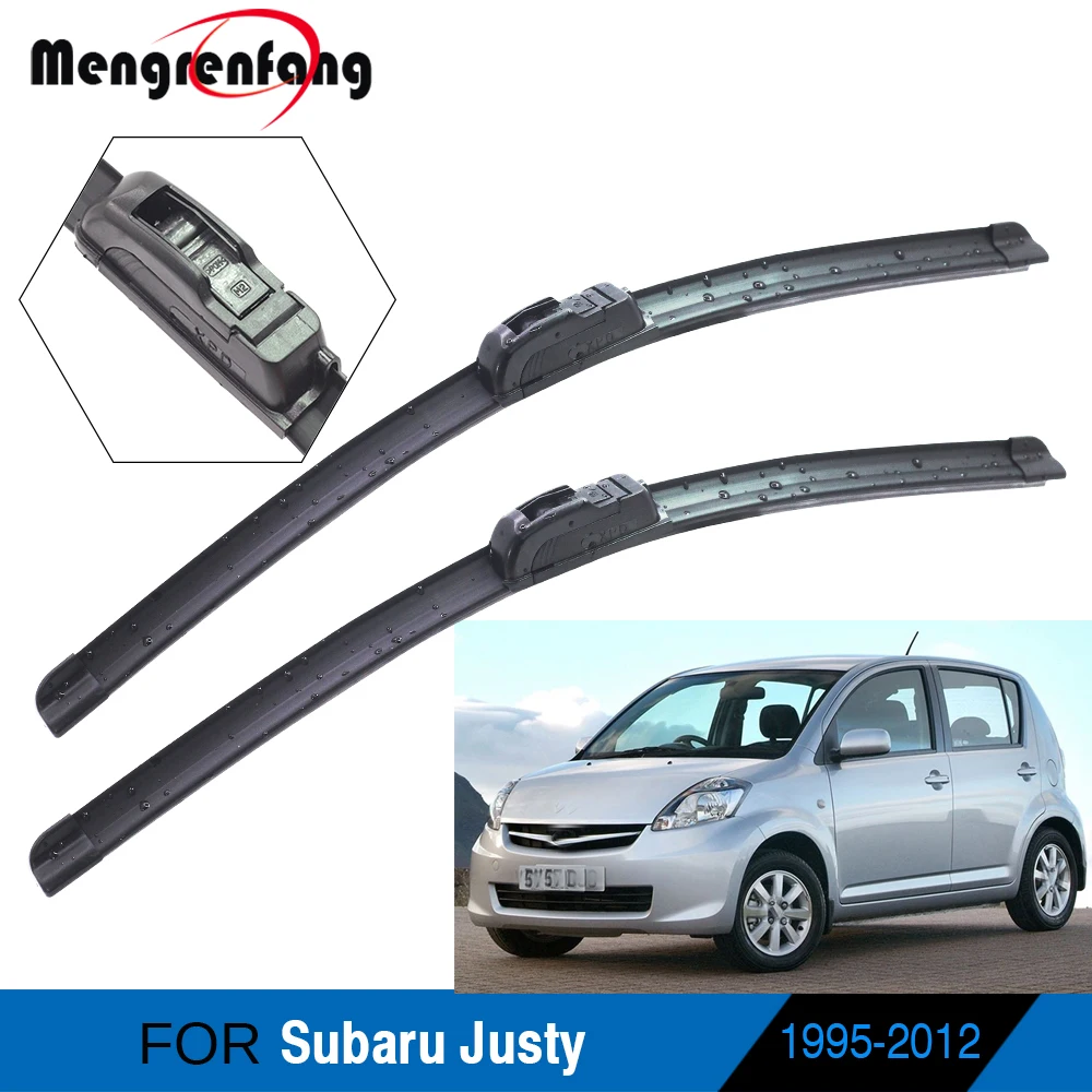 

For Subaru Justy Car Front Windscreen Wiper Blades J Hook Arms Soft Rubber Wiper Blades 1995-2012