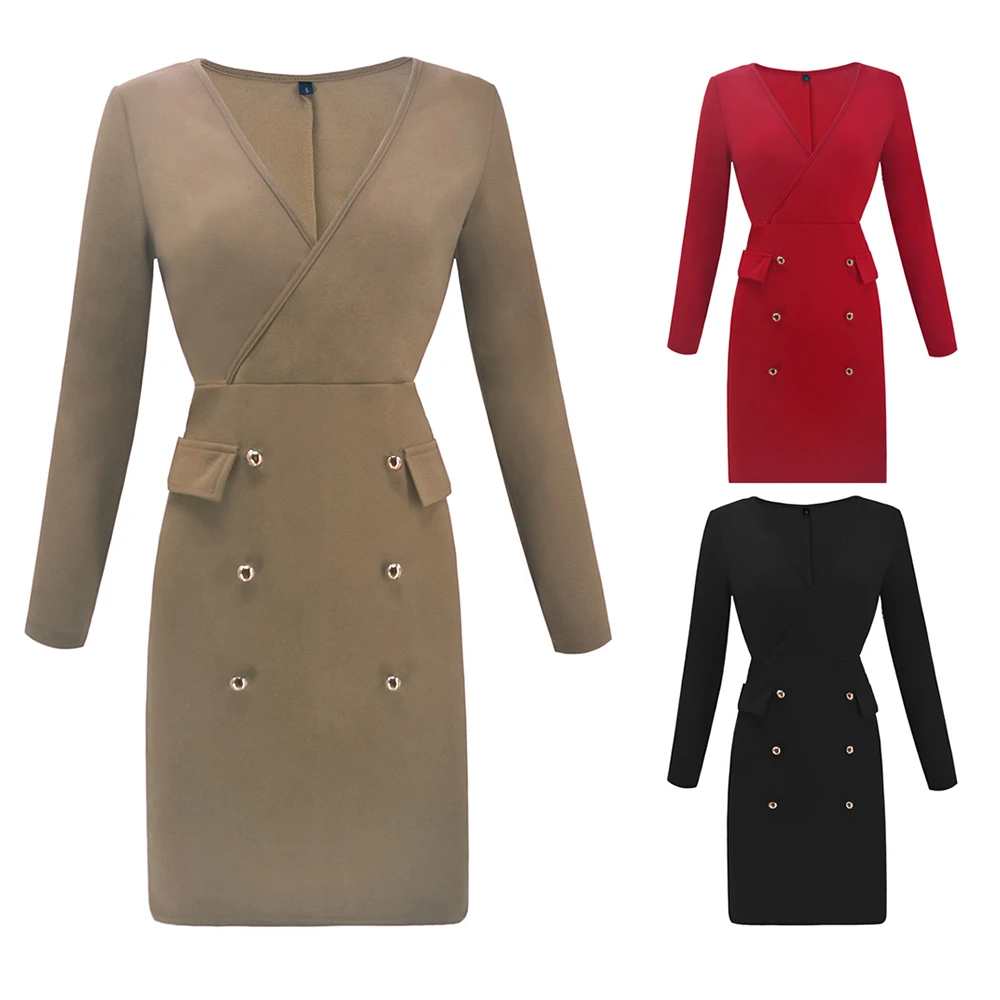 Осенне-зимние женские мини-платья сексуальное тянущееся облегающее