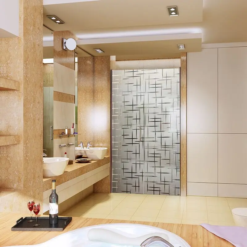 3D крестообразная матовая стеклянная пленка без клея для украшения дома