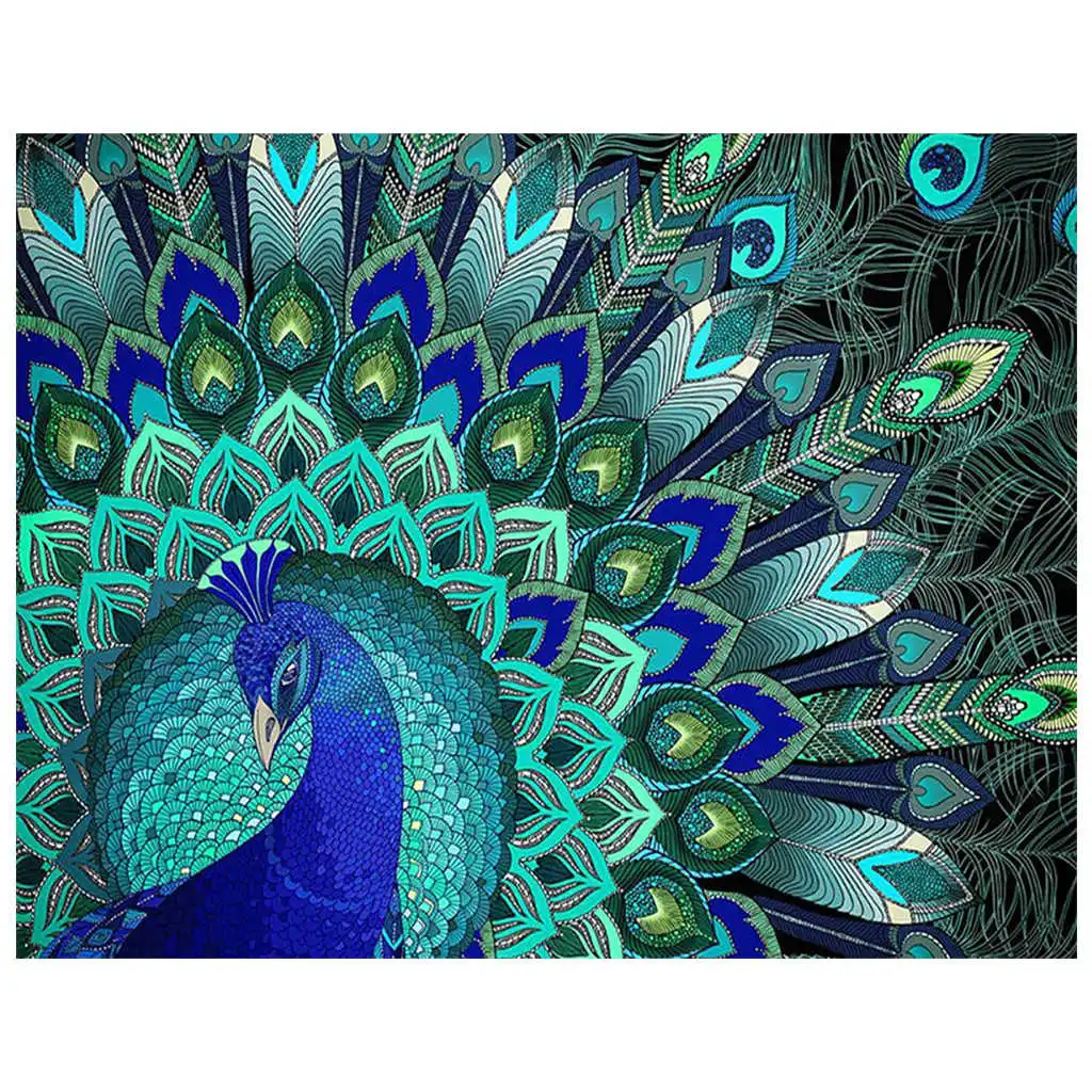

5D painted animal square drill full drill peacock DIY cross stitch decorative painting 40 * 50cm for sale