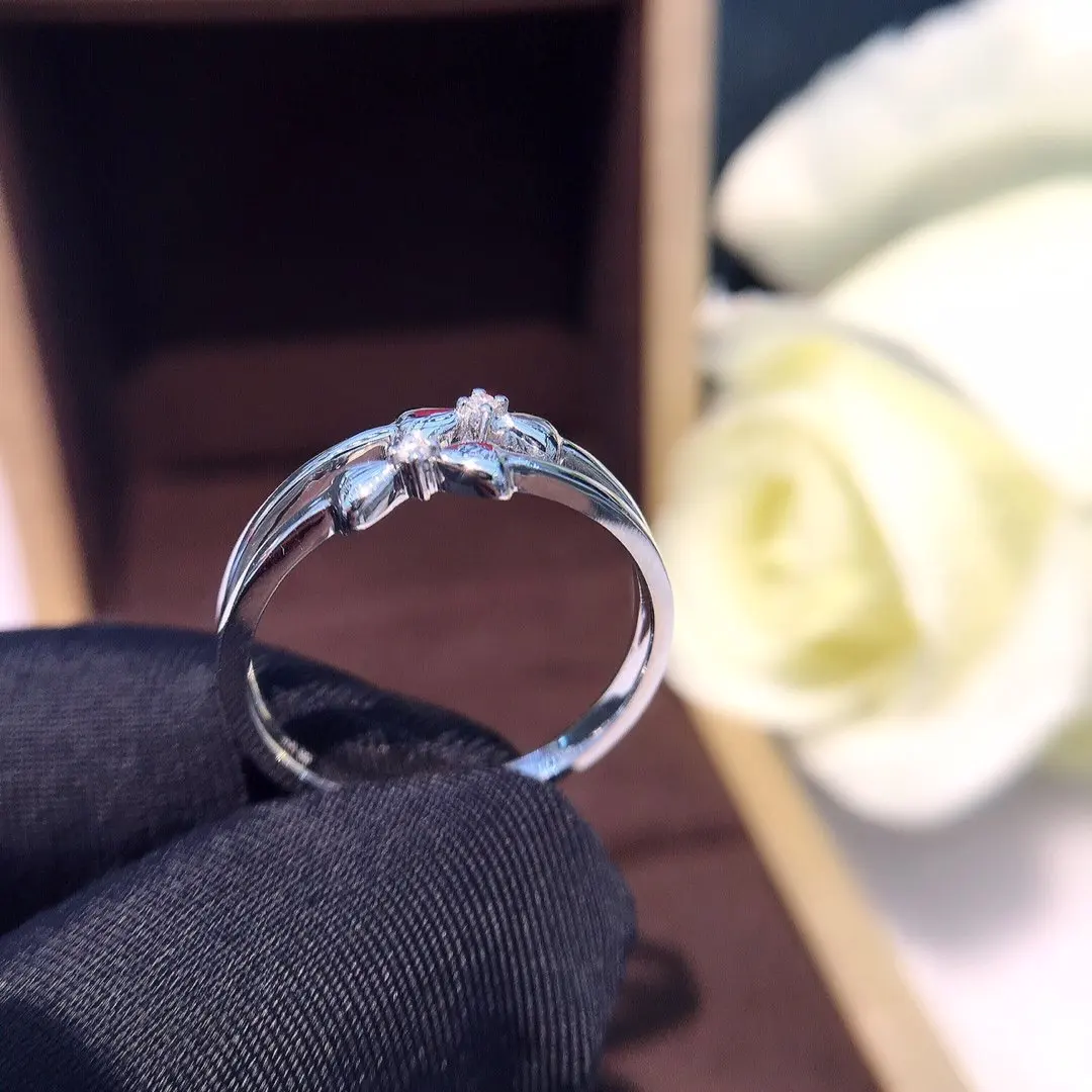 Кольцо с натуральным бриллиантом 18K золото чистое красивое кольцо драгоценными