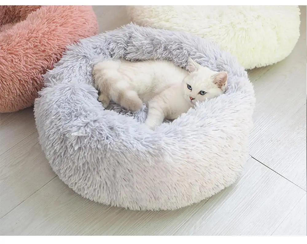 Моющаяся плюшевая кровать для домашних животных супермягкая кошек и собак
