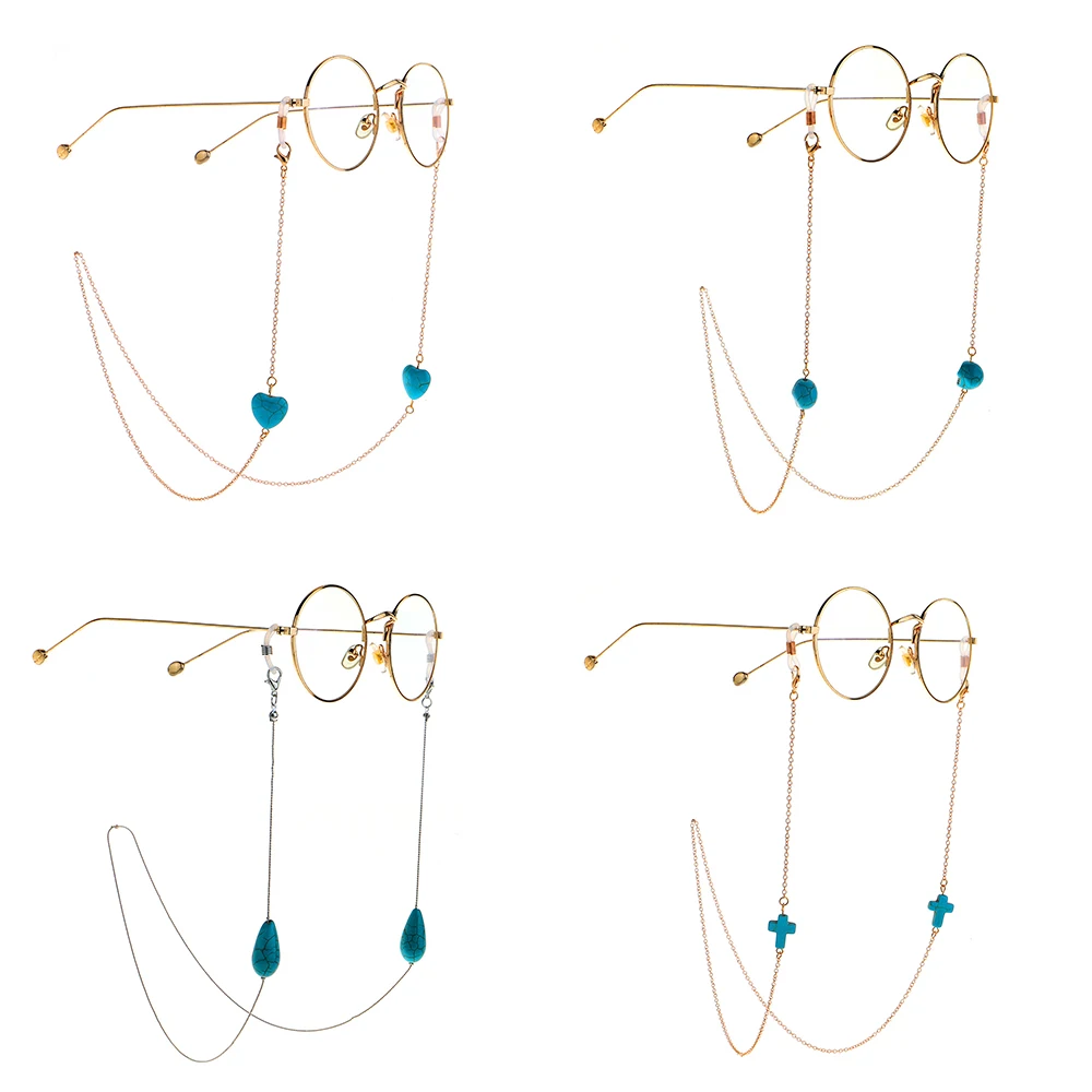 Шнур для очков чтения Женский шнур золотого цвета с геометрическим узором