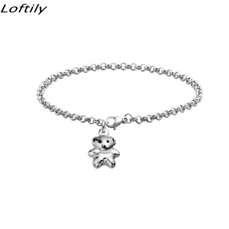 Браслет Медведь цепь из нержавеющей стали браслет для подарка на каждый день