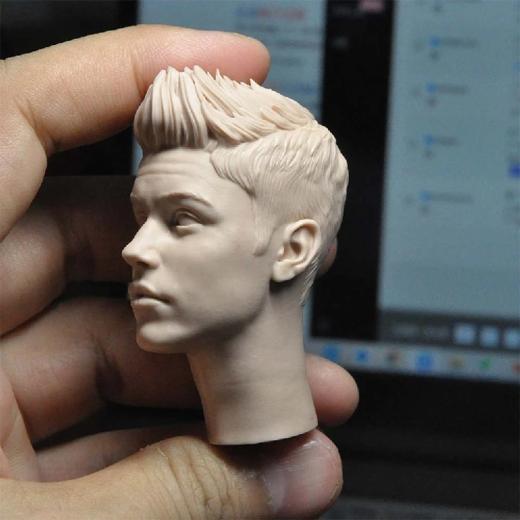 1/6 масштаб Джастин Бибер неокрашенные модели голов лепки для 12 дюймов игрушки