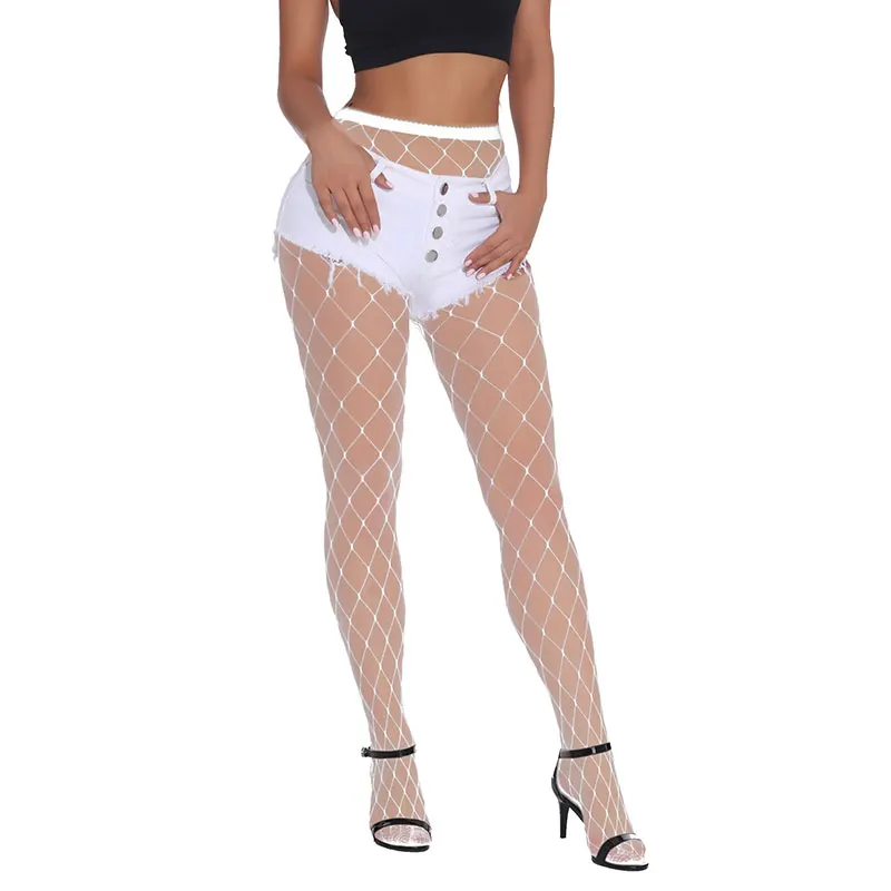 Woman Sexy Lingerie Pantyhose Erotic Stockings Jeans Big Hole Bottoming Mesh Open Crotch Fishnet Socks Intimate Goods for Sex |
