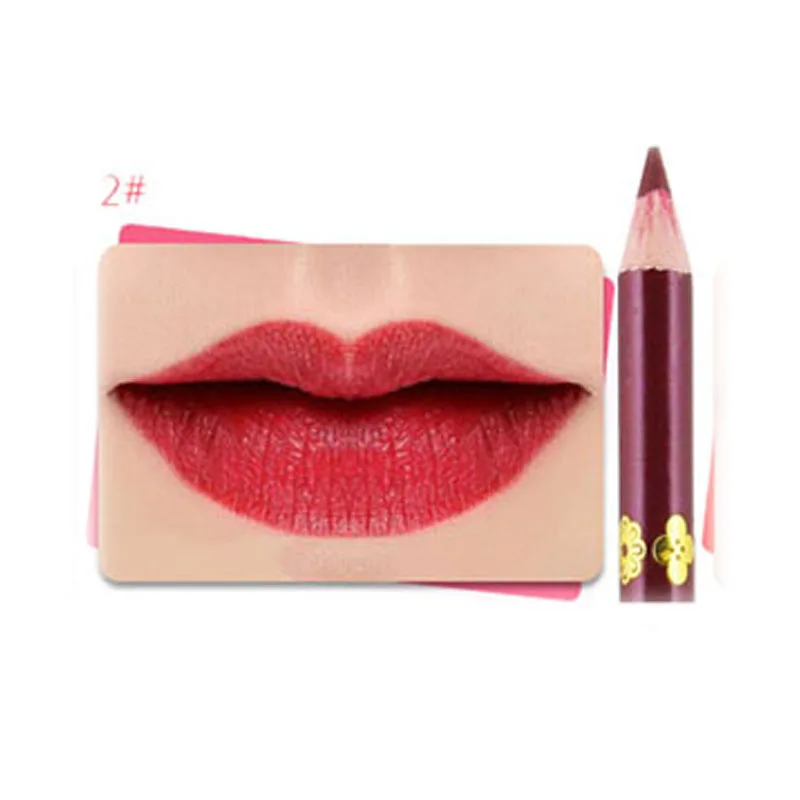 02 Карандаш Lipliner, цветной матовый деревянный карандаш для губ, 12 цветов, водостойкий, стойкий, легко одевается для макияжа, косметический, для салона красоты - Цвет: 02