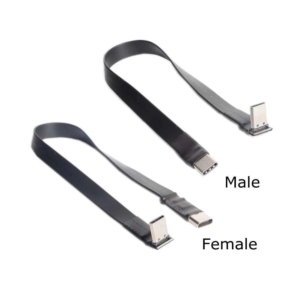 Плоский Удлинительный кабель USB 3 1 типа C к type 10 Гбит/с складной 90 градусов мужской