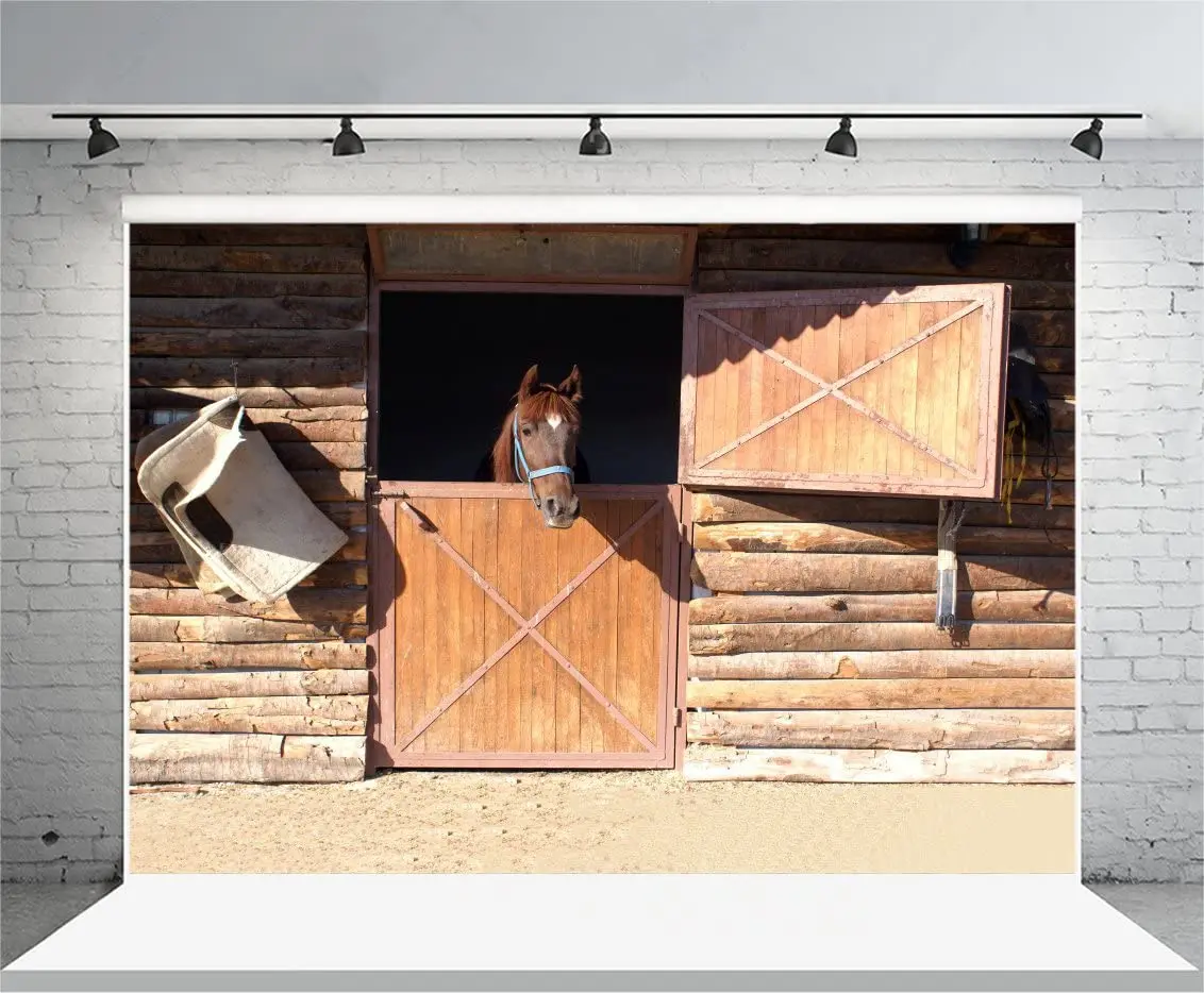

Фон для фотосъемки с изображением сарая лошади, ковбойская винтажная ферма в Западном ковбойском стиле, дерево, животное, корральный фон дл...