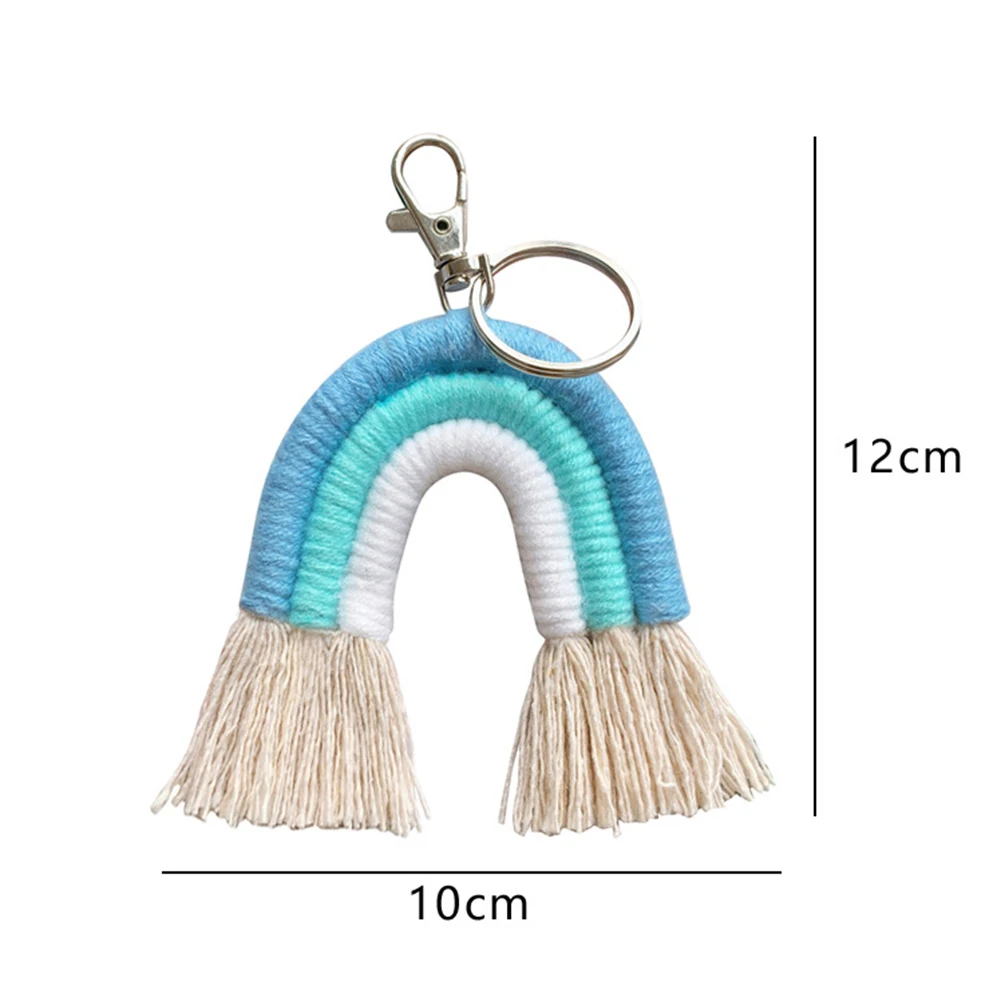 Тканый брелок в скандинавском стиле с разноцветной радужной подвеской кольцо