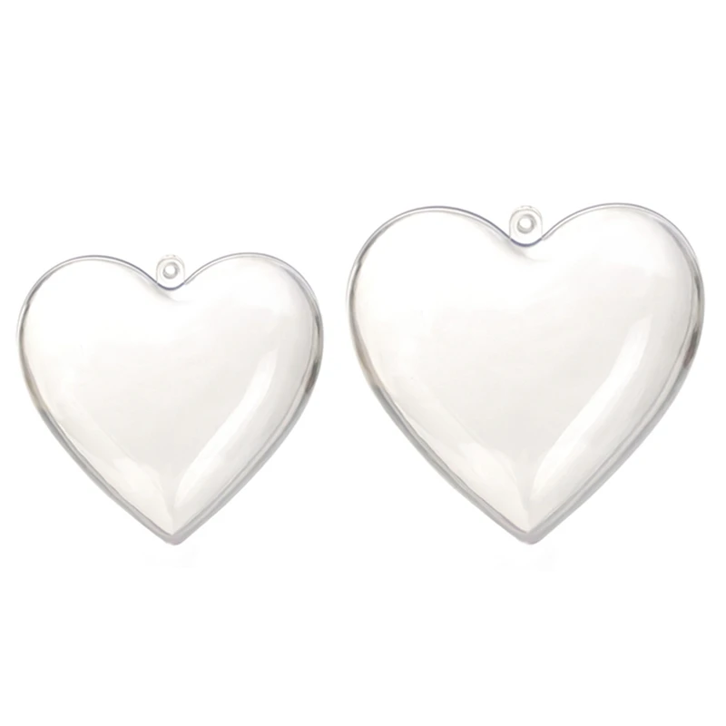 

40PCS Heart Shape Christmas Balls Transparent Xmas Decorations 2021 Fillable Ball New Year DIY Beautiful Home,B & C