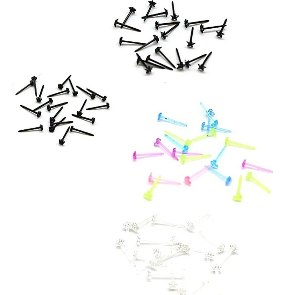 30 шт./упак. серьги гвоздики ушные палочки из пластика (привет кошечка) не вызывает