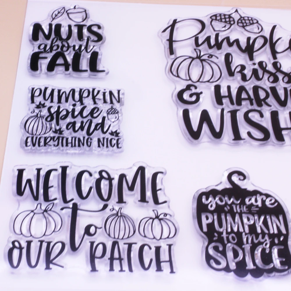 

CLEAR STAMPS Pumpkin Kisses Harvest Wishes Scrapbooking Handmade Card Album Paper Craft Rubber Transparent Silicone Stamp