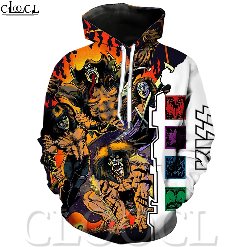 Модная Толстовка HX с 3D принтом рок-певицы KISS Band мужской женский спортивный костюм