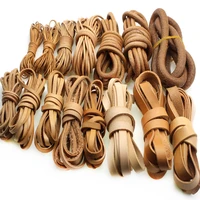 2 meter natural color real genuine leather cord 1 2 3 4 5 6 8 mm round flat rope string for diy necklace bracelet jewelry making