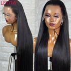 Парик LEVITA из бразильских прямых человеческих волос, предварительно выщипанный, без клея, 30 дюймов, на сетке, для женщин
