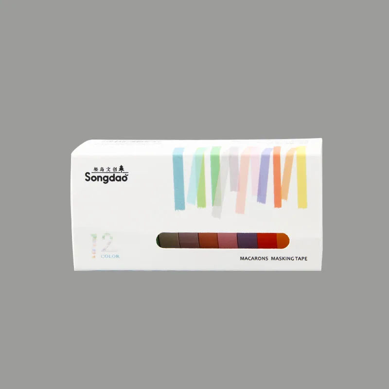 

Cute Solid Color Washi Tape Set Stickers Scrapbooking 12 Color Masking Tape Kawaii Decorative DIY Journal Planner Craft Supplies