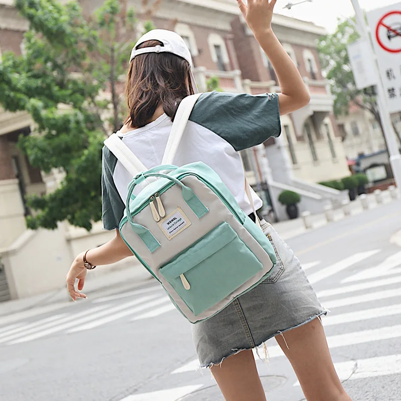 

Korean new mommy bag backpack waterproof computer bag female students backpack Oxford cloth wear backpack