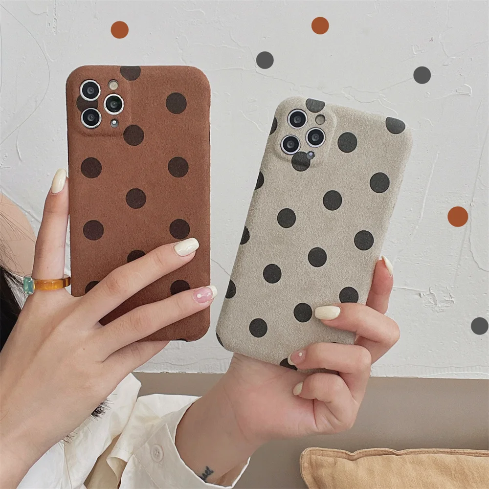 

Advanced flannel mottled mobile phone case for iphone 12 11 Pro Max XR X XS Max 7 8 plus Colorful fall prevention iPhone case
