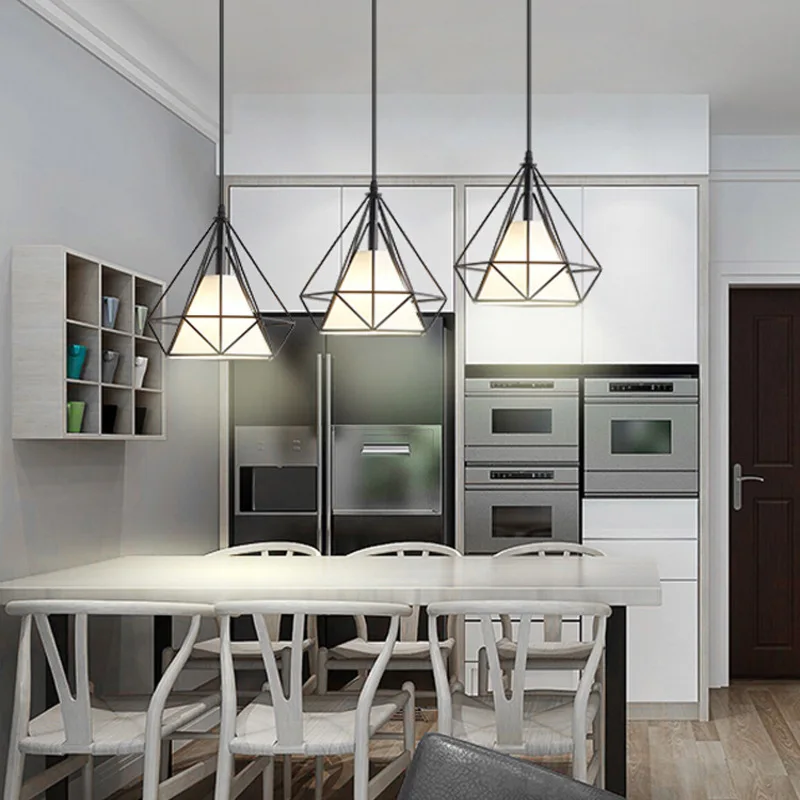 Железная люстра со светодиодной лампой в виде пирамиды|Подвесные светильники| |