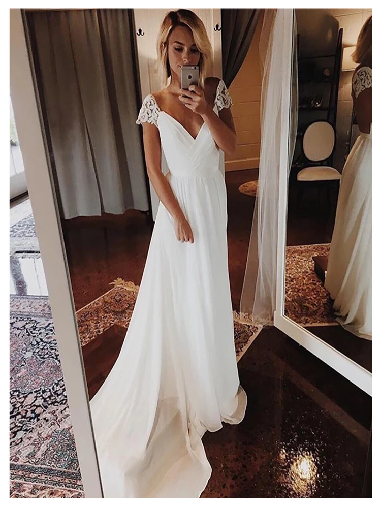 

BAZIIINGAAA Simple Wedding Dress Lace Little Beading Strapless Dress Luxury Wedding Gowns Bridal Can Be Washed Bride Dresses