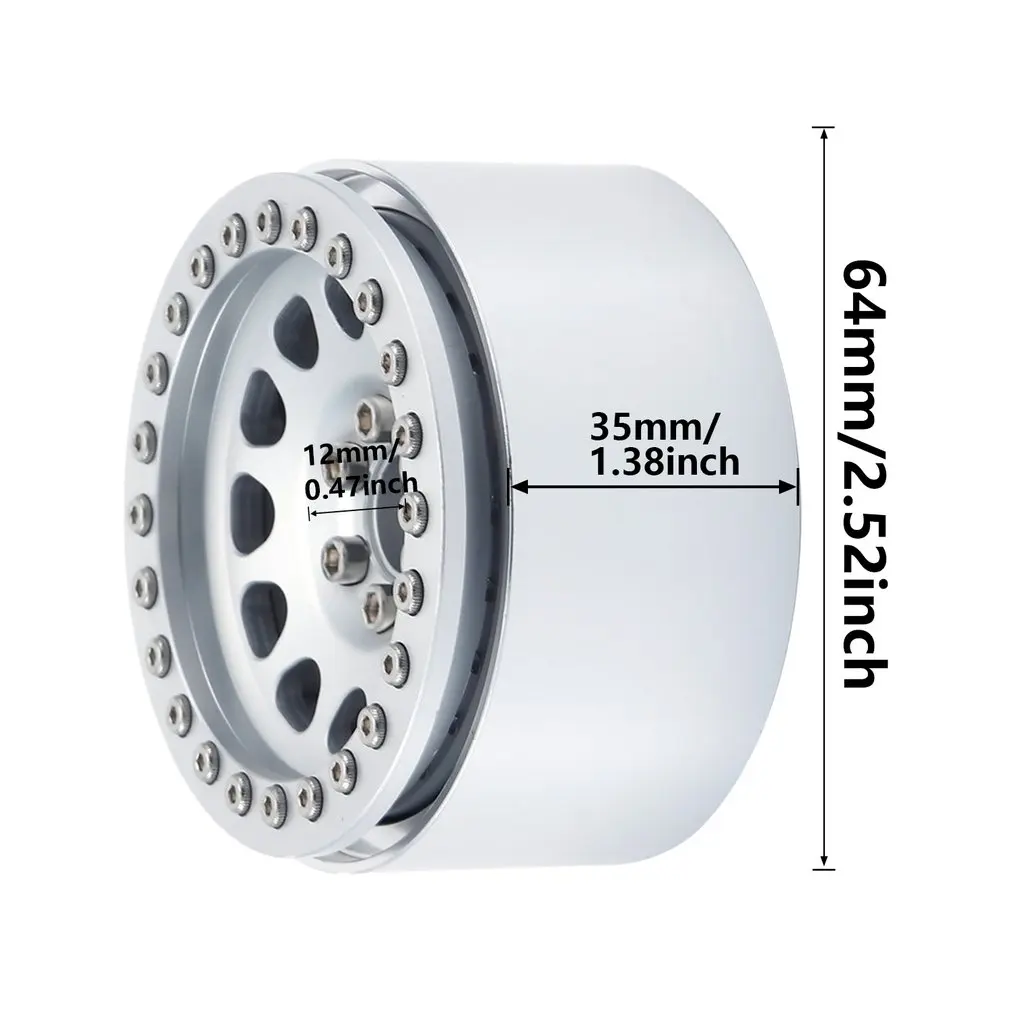 

4pcs 1/10 RC Rock Crawler Aluminum 2.2 Beadlock Wheel Rims For Axial SCX10 RR10 Wraith 90048 90018 Traxxas TRX4 TRX-6