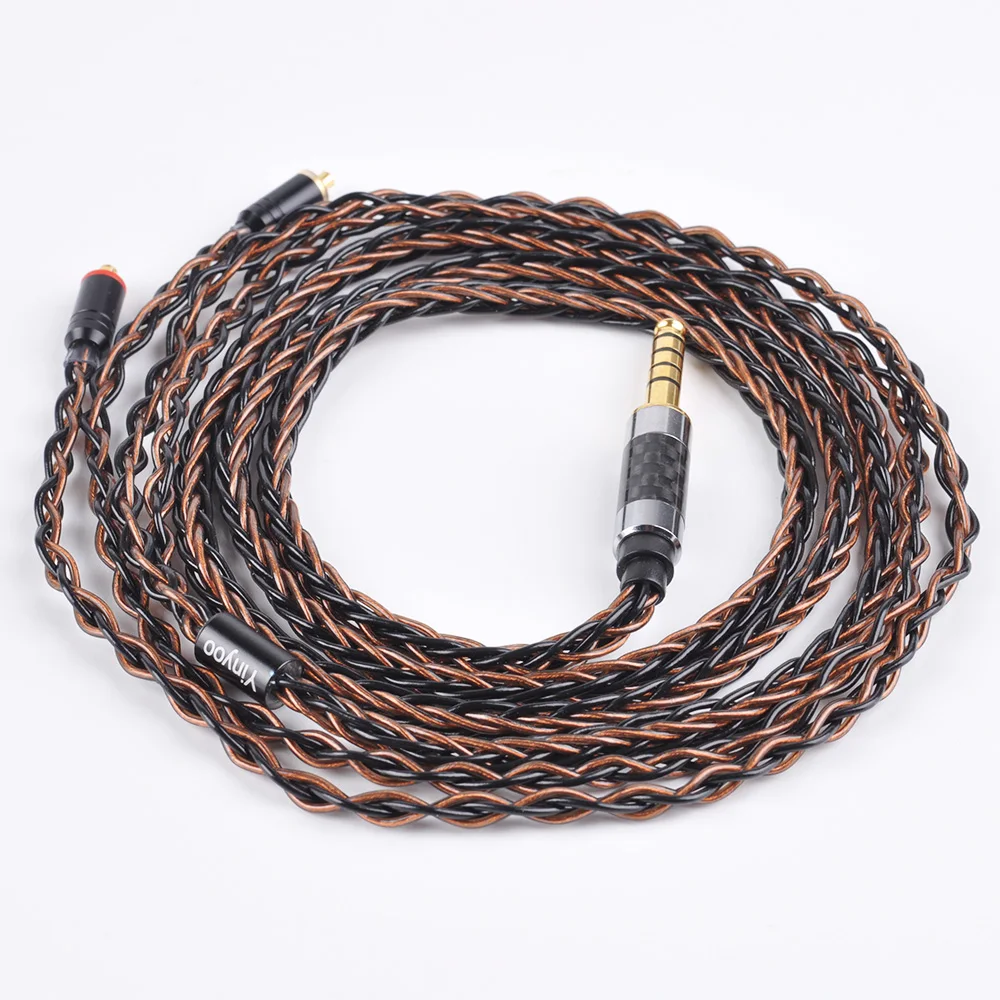 Yinyoo 3,5/4,4/2,5 мм сбалансированный MMCX для Shure SE215 se535 se846 2Pin 8 ядер посеребренный кабель для наушников для ZS10 AS10 ZSN для TRN