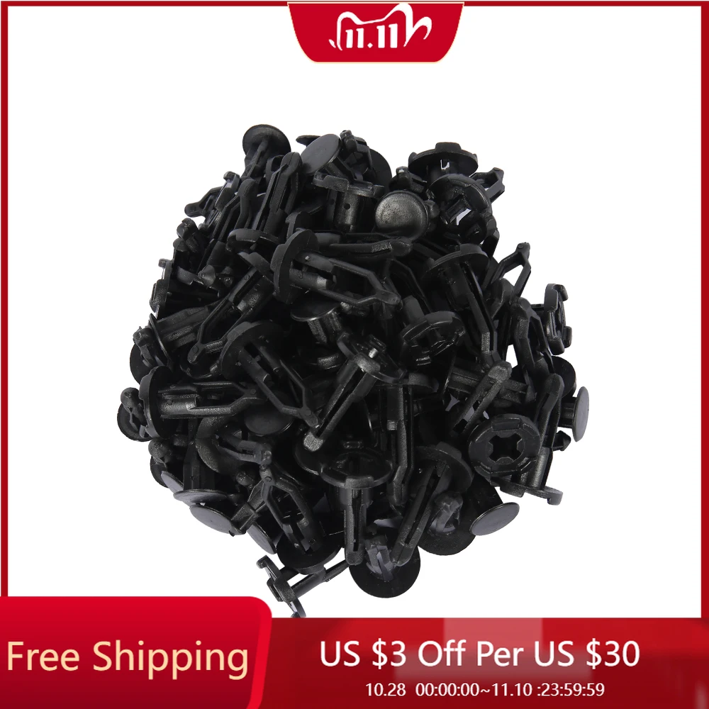 

50pcs 8mm Auto Fasteners Rivets Clips Car Bumper Door Panel Fender Liner Clips Retainer Mitsubishi Honda Nissan Car Accessories
