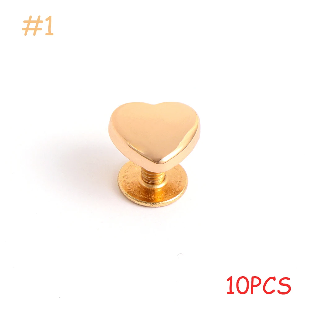 gold 10 шт./упак. сердце узор жемчужные заклепки для ткани брюки шляпа Сумка Обувь DIY ремесла DIY аксессуары для крапбукинга - Цвет: gold