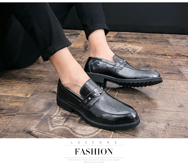 Thick Bottom Mens Dress Shoes Men Bring Brand Wedding Shoes Luxury Italian Casual Office Formal Loafers Boats Leather Shoes Men