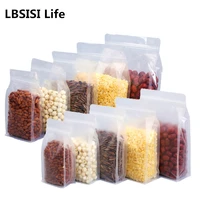 lbsisi life 50pcs frosted transparent eight side plastic food ziplock bags candy tea nut dried fruit grains coarse packaging