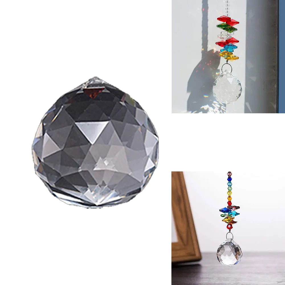 

12PCS Crystal Ball Prism Suncatcher Chandelier Hanging DIY Pendant Decoration For Garden Window Feng Shui Clear 20/30mm Faceted