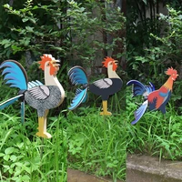garden rooster pinwheels wind spinners kids toy windmill stakes durable for garden party outdoor yard decoration