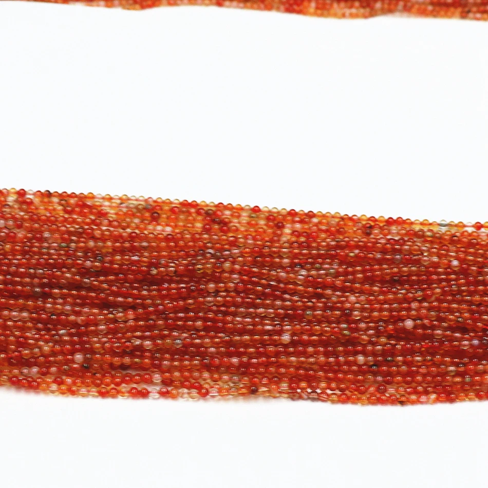 

Natural Stone 2021 New Wholesale Beads Red Agates Carnelian Stone for Jewelry Making Beadwork DIY Bracelet Accessories 2mm 3mm