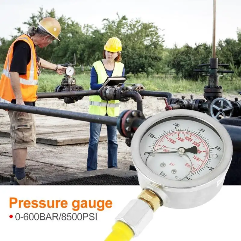 Гидравлический шланг испытательная точка муфты 0-600BAR/8500PSI Калибр и 1,5 m шланг комплект для измерения давления в гидравлической системе