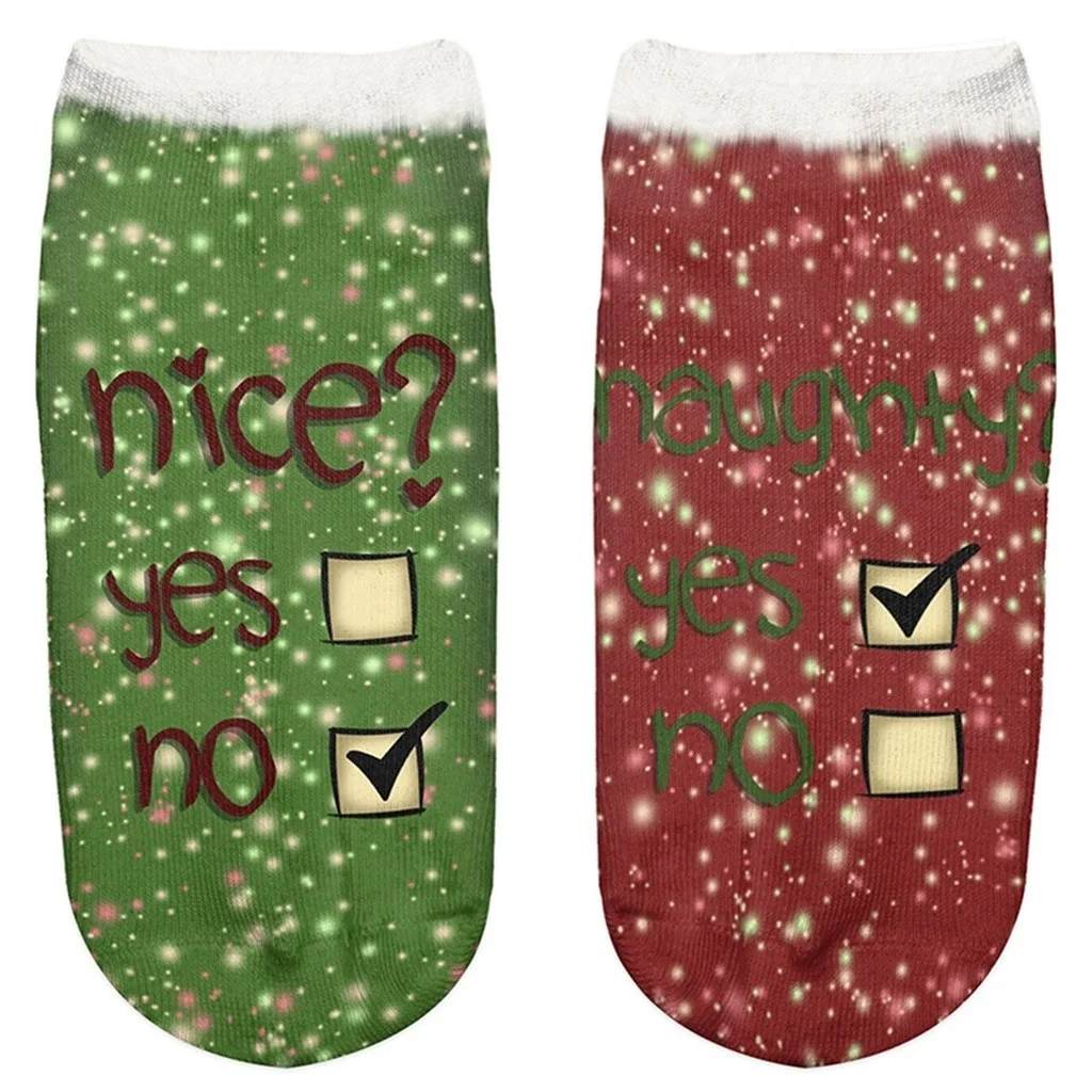 Рождественские носки женские с объемным рисунком 2019 г. Подарок на Новый год Kawaii